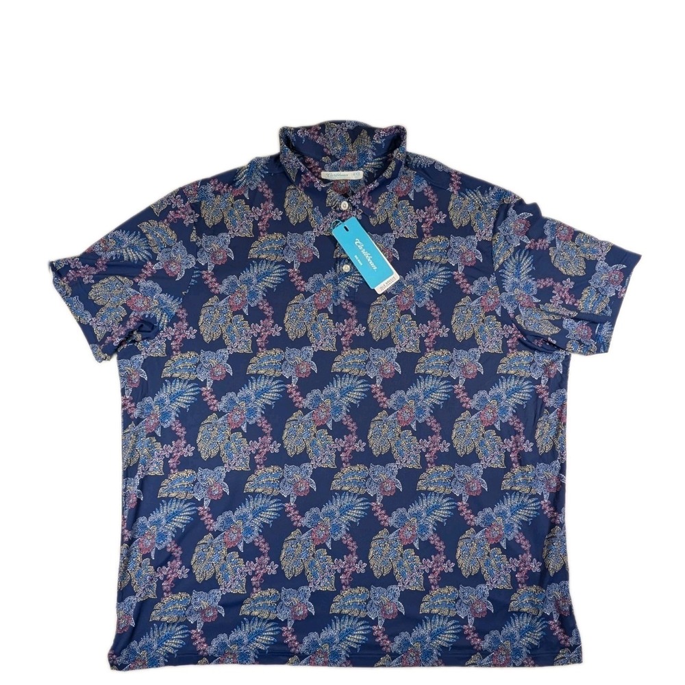 Caribbean Performance Men's 4XB Hawaiian Tropical Floral Shirt Short Sleeve